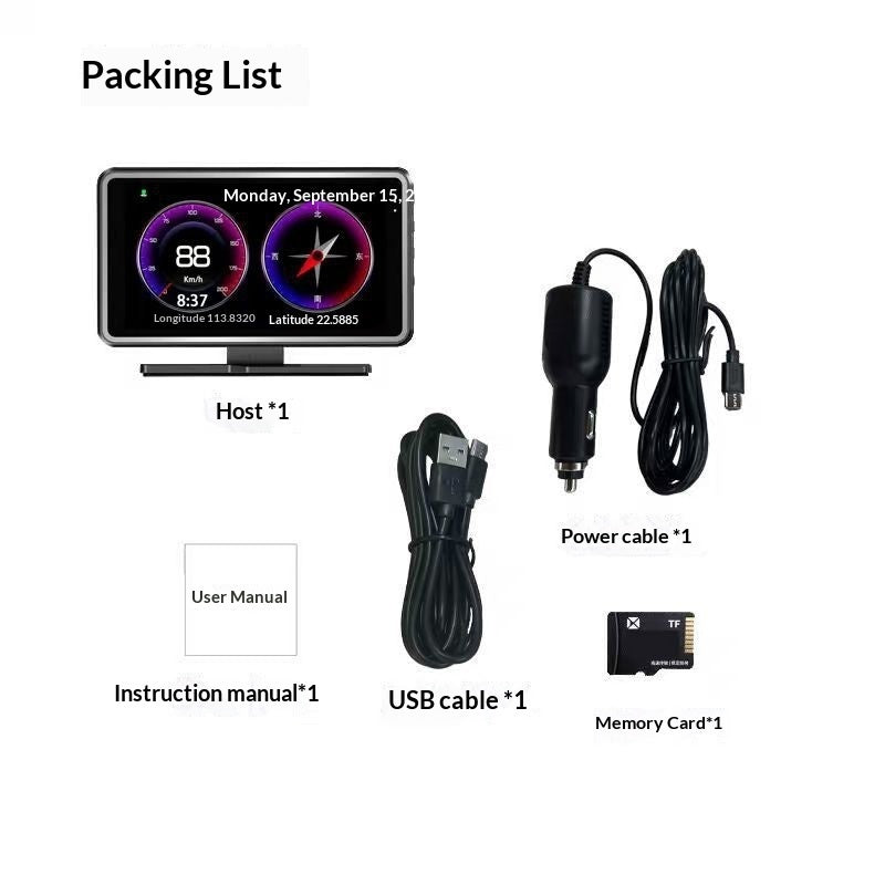 HUD Affichage Tête Haute 5" – Dashcam, Alertes Sécurité, Radar 360° & Connexion Smartphone