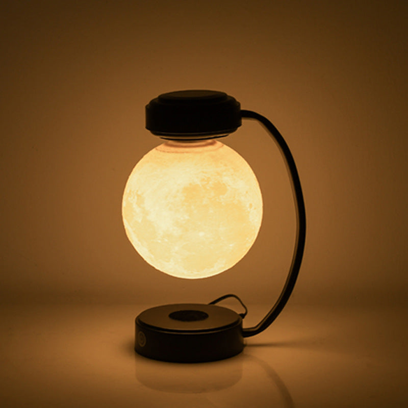 Lampe Lune Lévitation Magnétique 3D LED – Rotation Flottante, Lumière Trichrome, Déco Premium