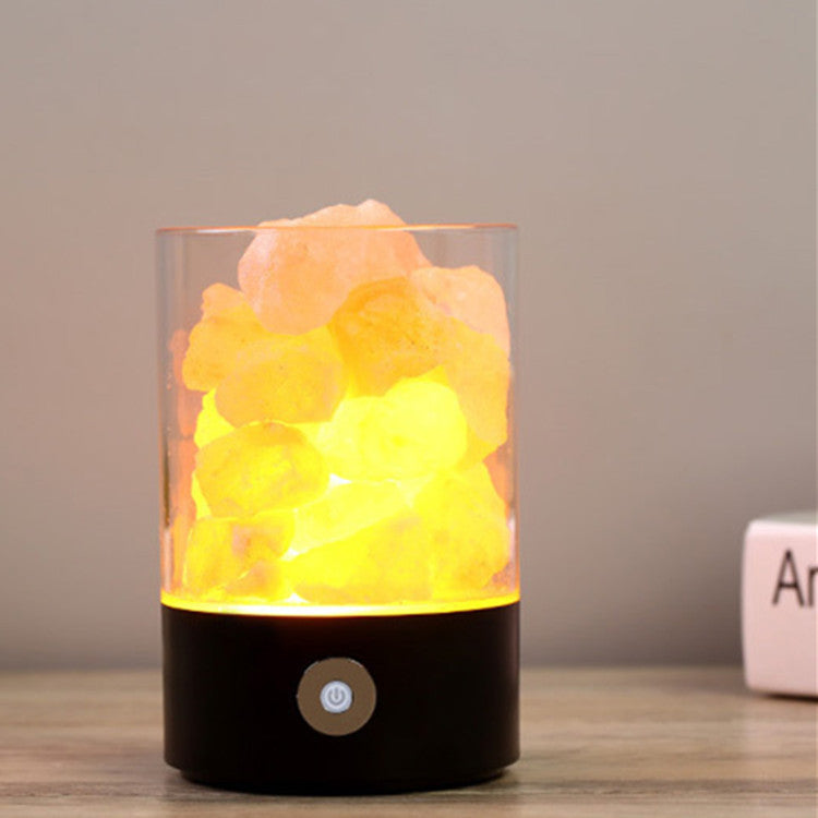 Lampe de Sel de l’Himalaya USB – Veilleuse Cristal & Ioniseur d’Air Naturel