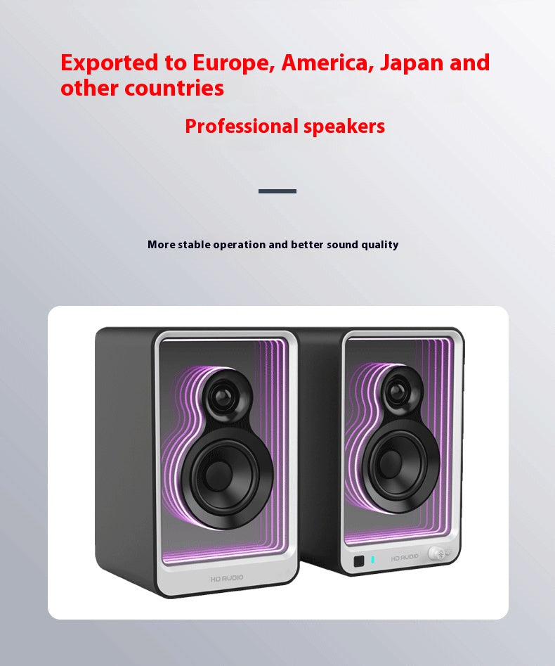 Enceintes PC HIFI 2.0 – 50W, Bluetooth, Optique, HDMI ARC, USB – Éclairage RGB