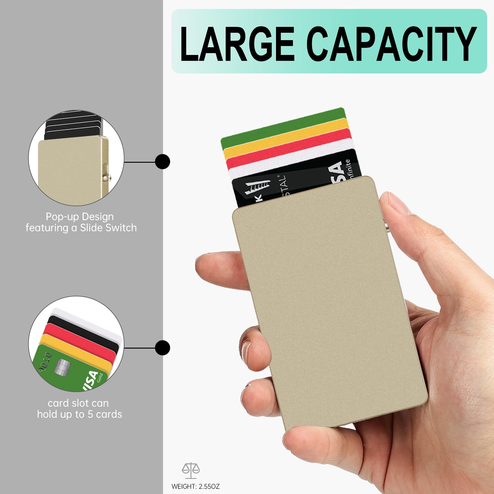 Porte-Carte Aluminium Pop-Up Slim RFID