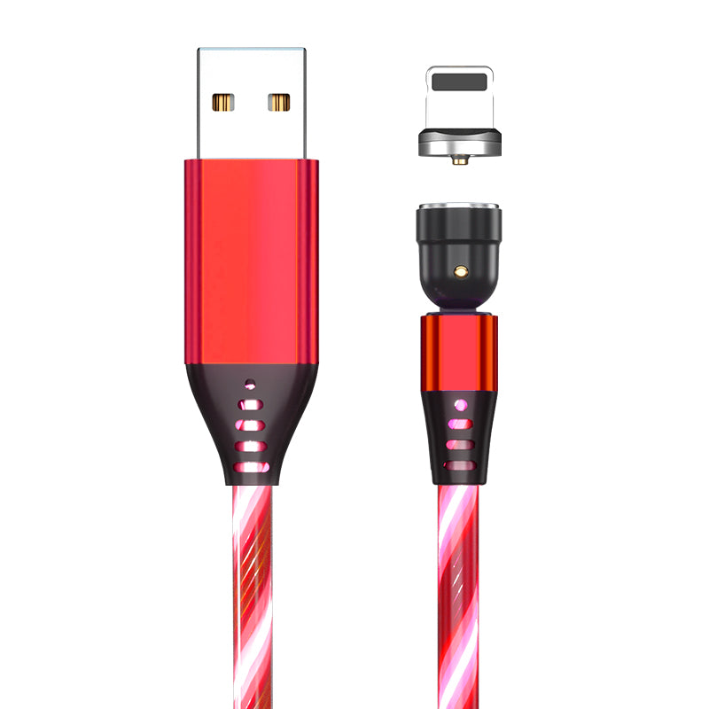 Câble Magnétique Rotatif 540° LED – Charge Rapide 3A USB-C / Micro USB / iPhone