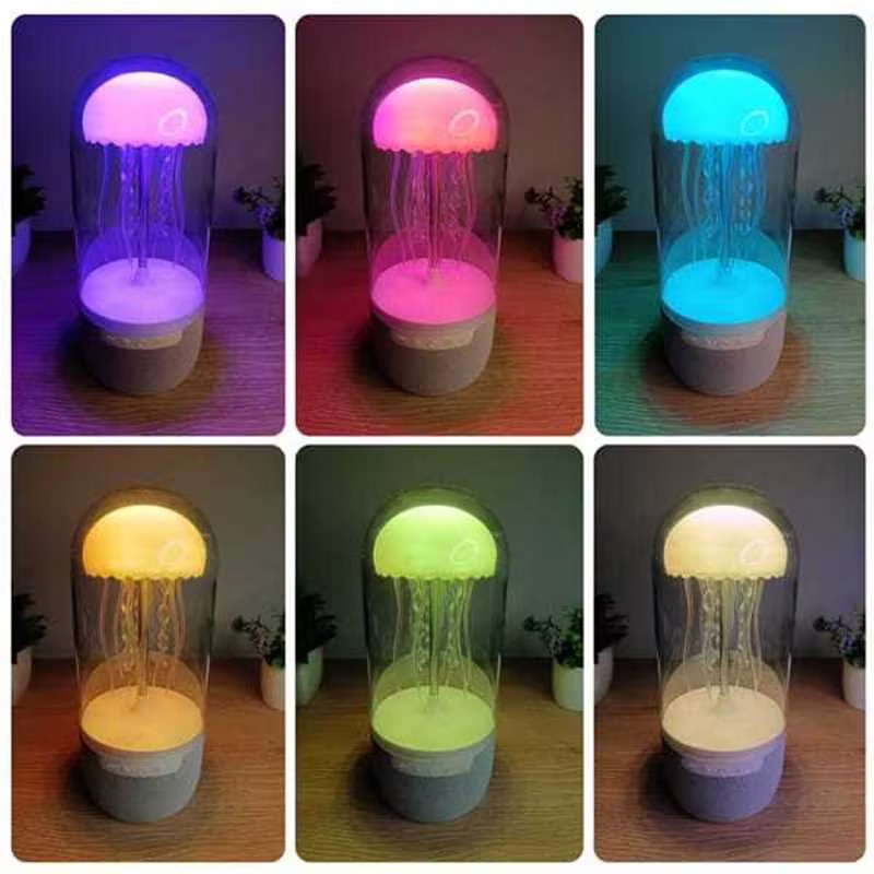 Lampe Méduse LED 3-en-1 avec Enceinte Bluetooth 5.2 — Veilleuse Ambiance 10W