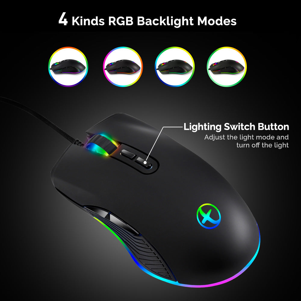Souris Gaming Filaire USB-C RGB — Compatible Mobile, Tablette & PC