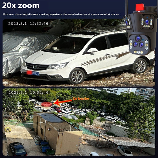 Caméra de Surveillance Extérieure 4MP – Zoom 20x, Triple Écran & WiFi