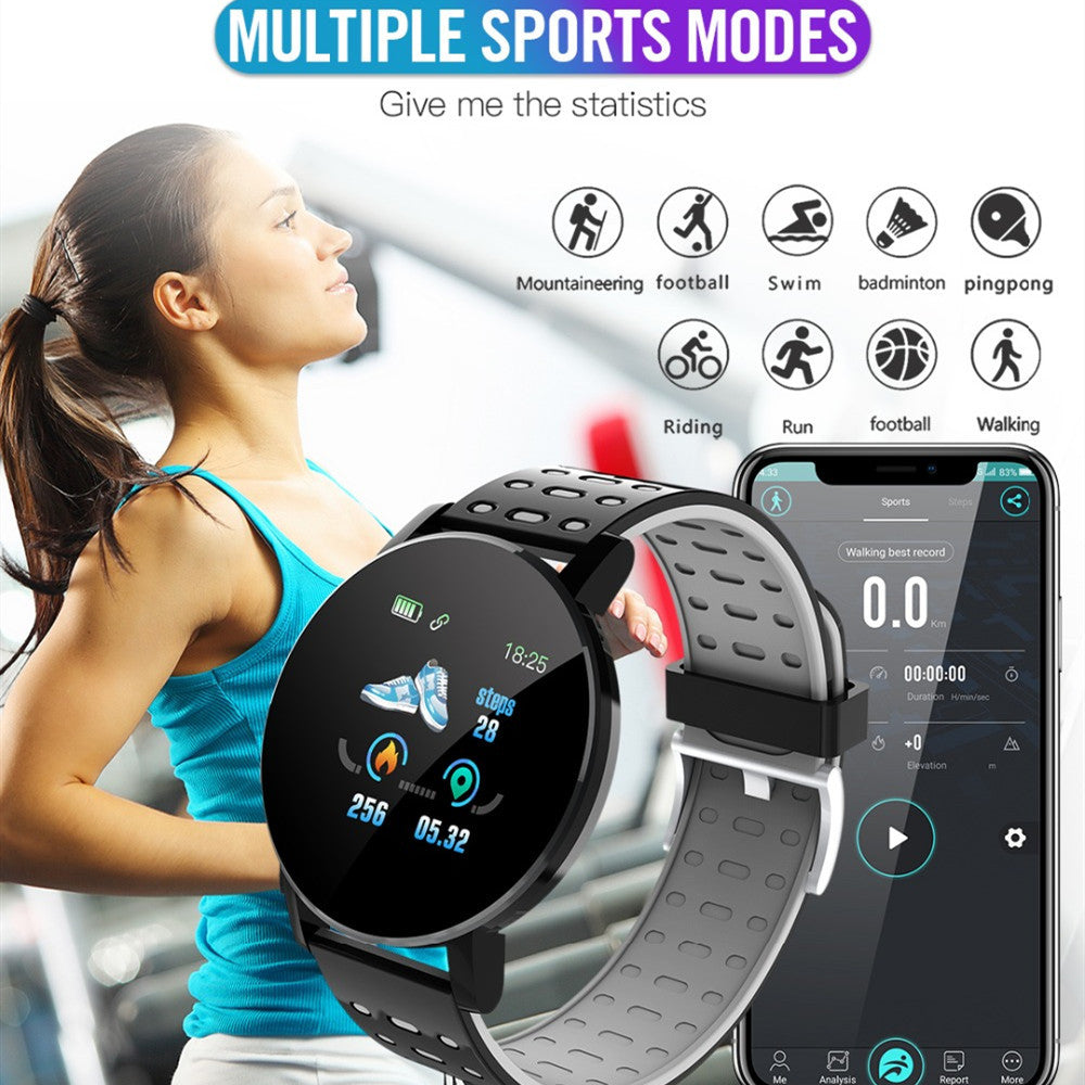 Montre Connectée Bluetooth 119 Plus – Suivi Cardiaque & Notifications