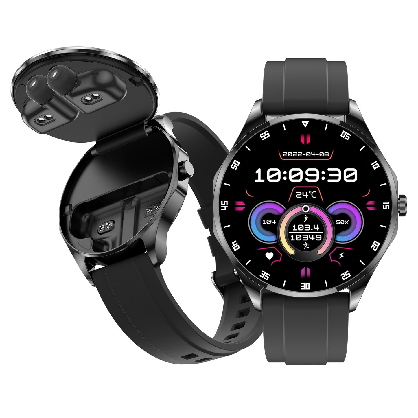 Bundle Smartwatch 2-en-1 avec Écouteurs Bluetooth – Écran IPS & Suivi Santé