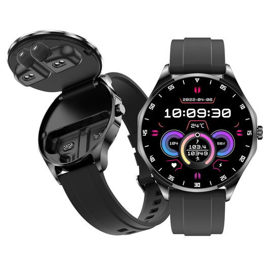 Bundle Smartwatch 2-en-1 avec Écouteurs Bluetooth – Écran IPS & Suivi Santé