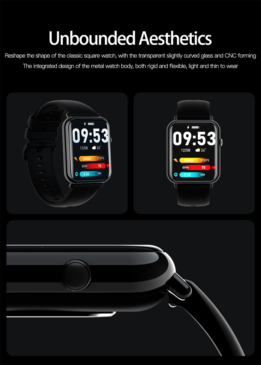 Montre Connectée Waterproof IP67 – Bluetooth 5.2 & Écran TFT 1,69"