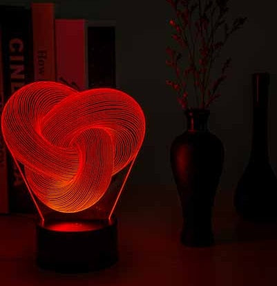 Lampe LED 3D Twist – Veilleuse Acrylique Multicolore & Décoration Chambre