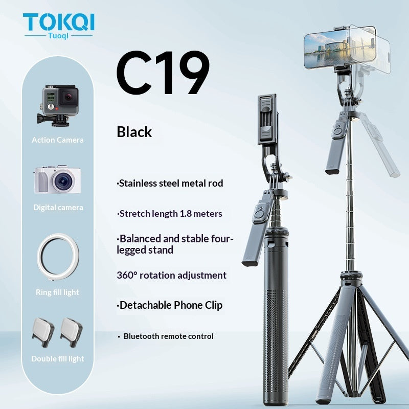 Perche Selfie Gimbal Stabilisé C17 – Suivi Visage IA, Bluetooth & Mode Auto Complet