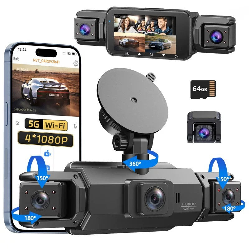 Dashcam 4K Double Objectif – Vision Nocturne, Surveillance Parking & Connexion Smartphone