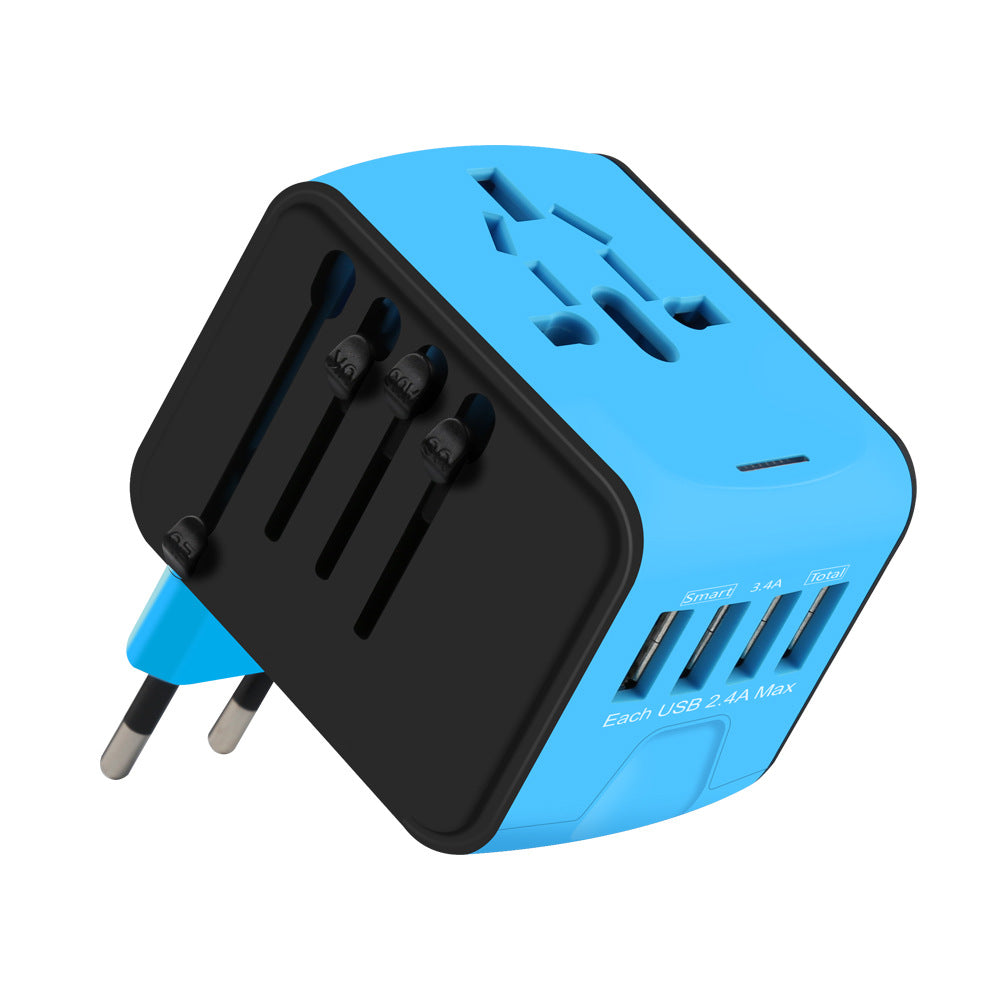 Station de Charge Voyage 4 Ports USB – Adaptateur Universel Multinational 18W