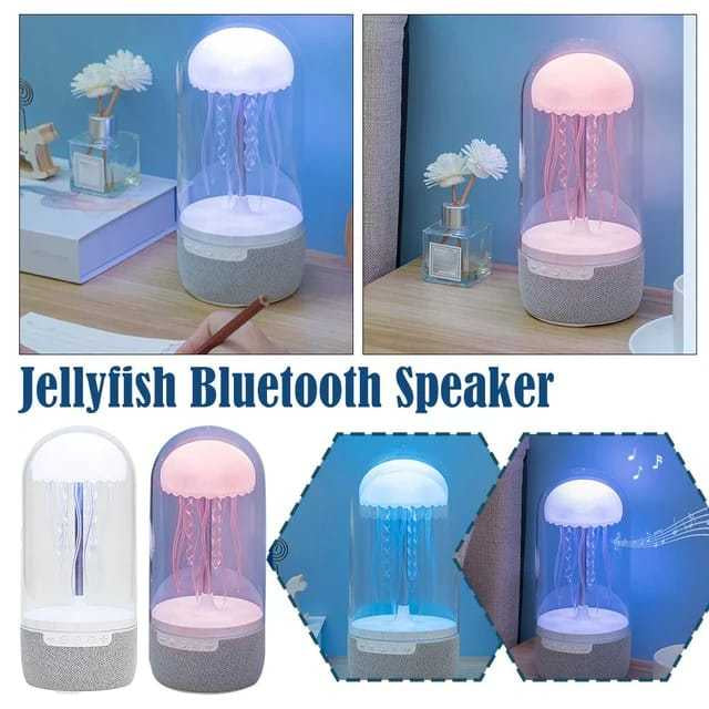 Lampe Méduse LED 3-en-1 avec Enceinte Bluetooth 5.2 — Veilleuse Ambiance 10W