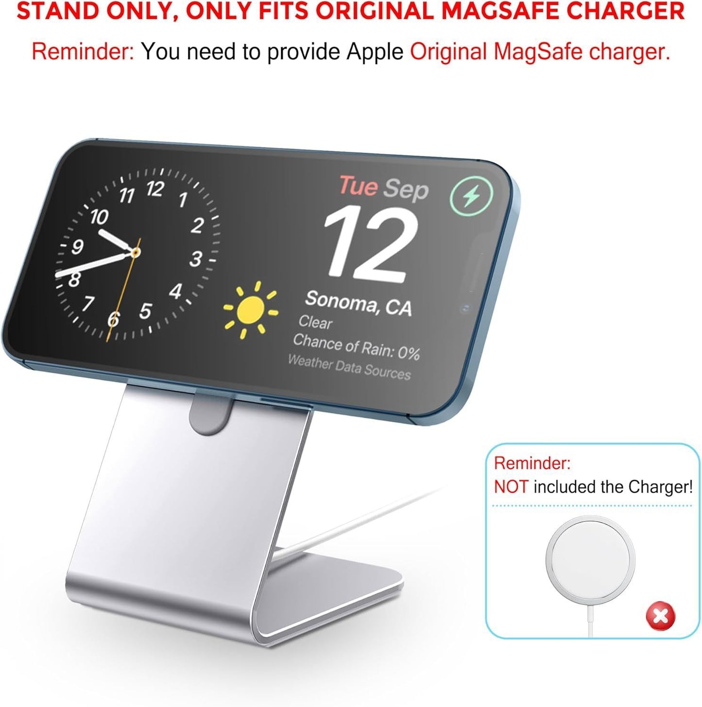 Support MagSafe Pliable Aluminium — Charge Sans Fil Rapide iPhone