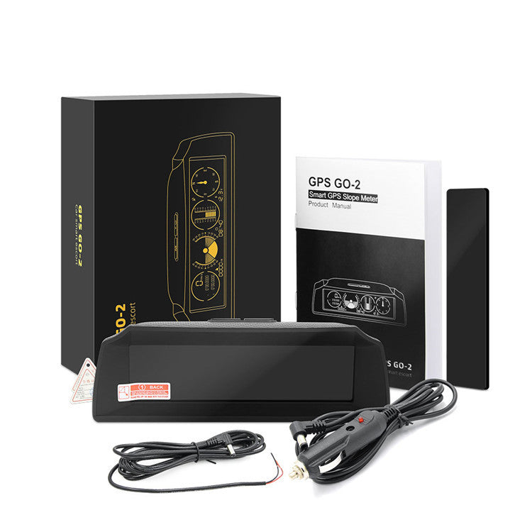 HUD GPS GO-2 pour Voiture – Vitesse, Boussole, Inclinaison & Altitude