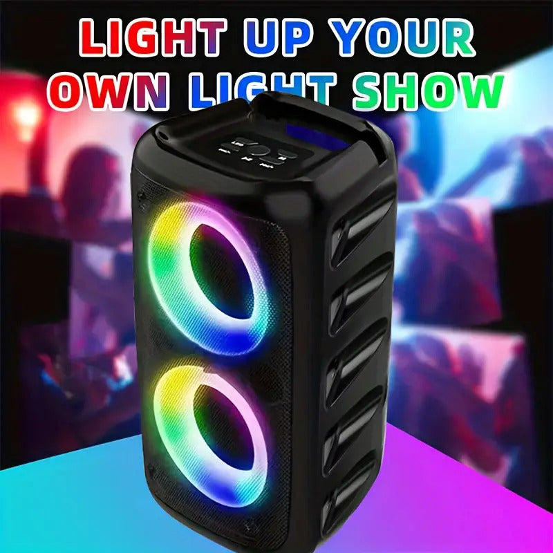 Enceinte Bluetooth Karaoké – Boombox Portable avec Jeux de Lumières LED, TWS & Subwoofer
