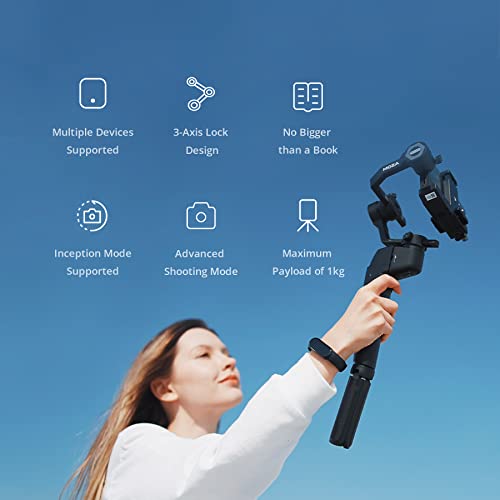 MOZA Mini-P Gimbal 3 Axes Pliable – Smartphone, Caméra & Action Cam, 16h Autonomie