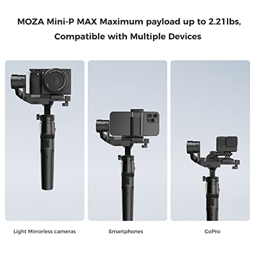 MOZA Mini-P Gimbal 3 Axes Pliable – Smartphone, Caméra & Action Cam, 16h Autonomie