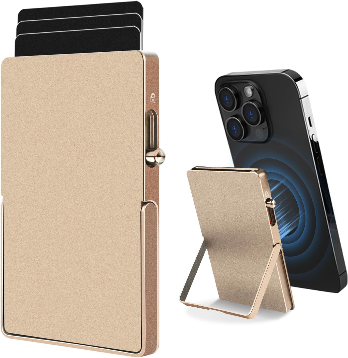 Porte-Carte MagSafe Ultra-Fin avec Support Réglable RFID