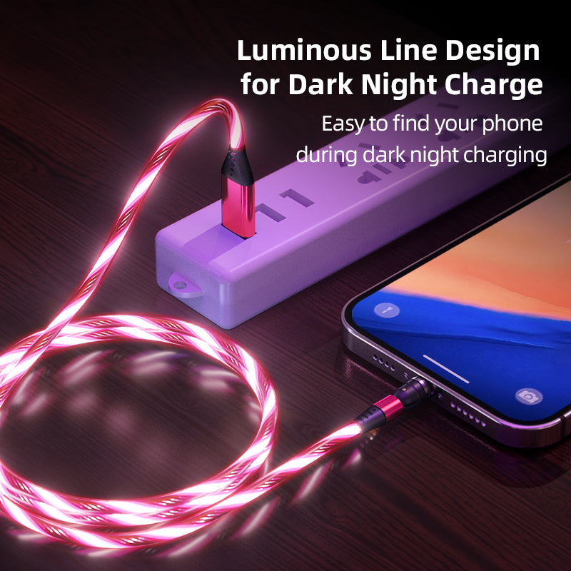 Câble Magnétique Rotatif 540° LED – Charge Rapide 3A USB-C / Micro USB / iPhone