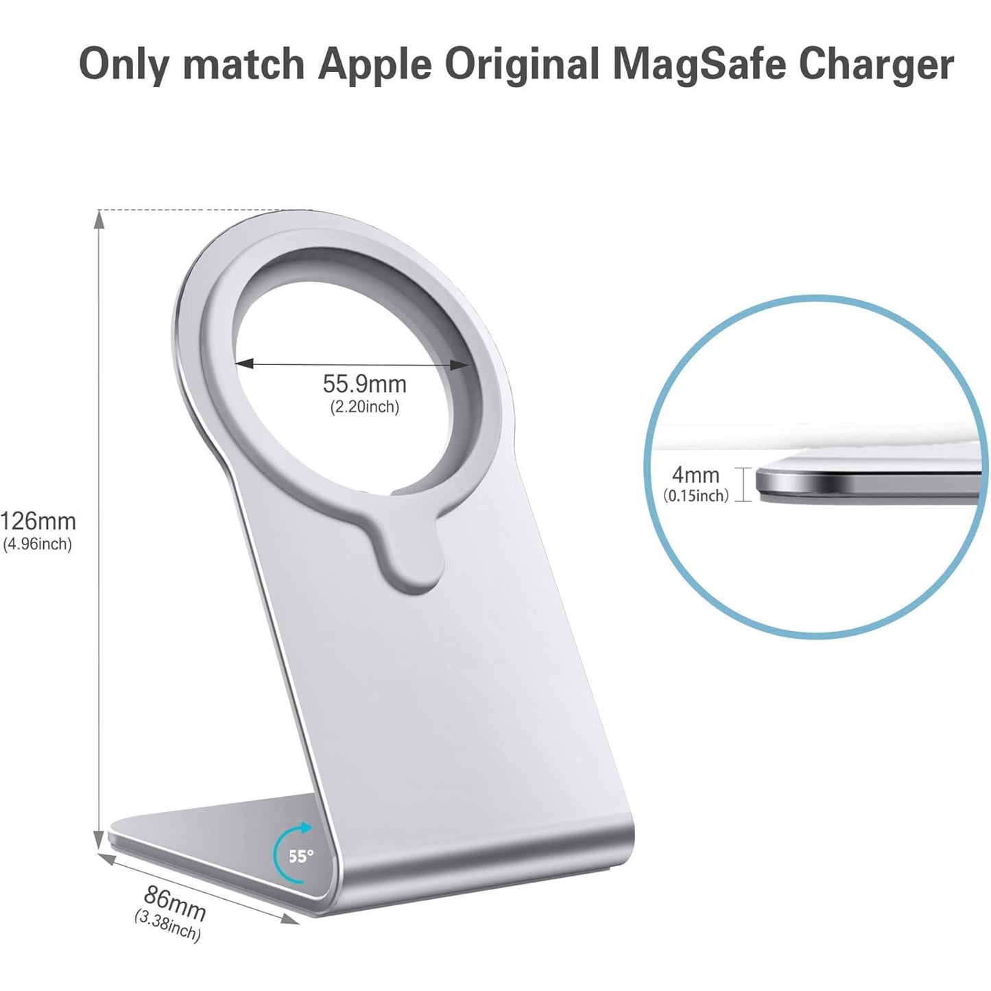Support MagSafe Pliable Aluminium — Charge Sans Fil Rapide iPhone