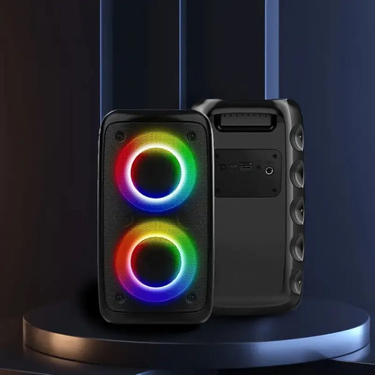 Enceinte Bluetooth Karaoké – Boombox Portable avec Jeux de Lumières LED, TWS & Subwoofer