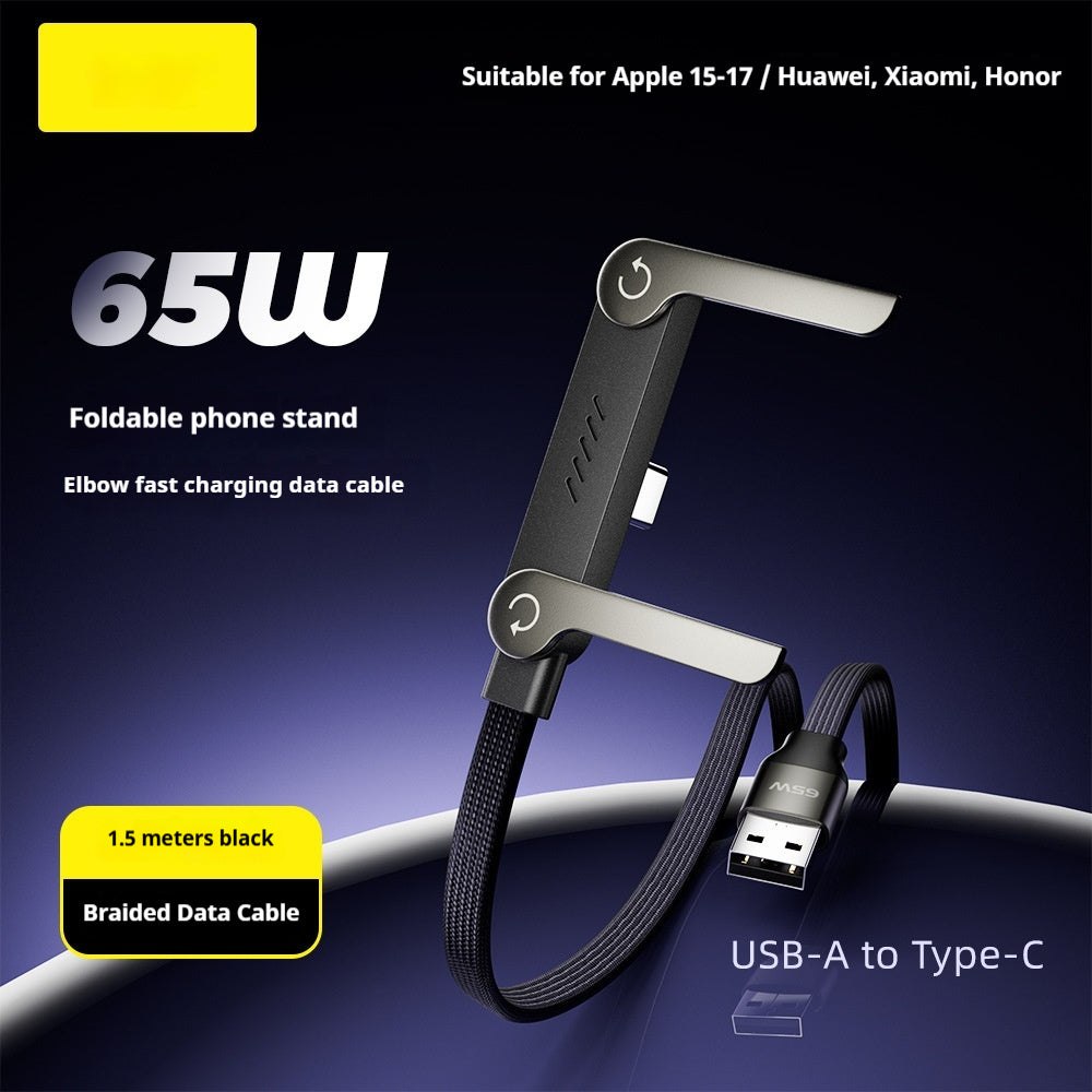 Câble 2-en-1 avec Support Téléphone Intégré – Charge Rapide 240W USB-C