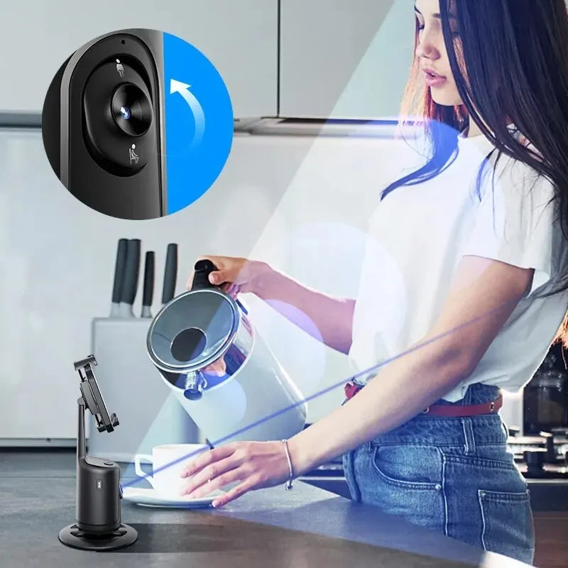 Support Tracking IA 360° – Suivi de Visage Automatique pour Smartphone, Vlog & Live