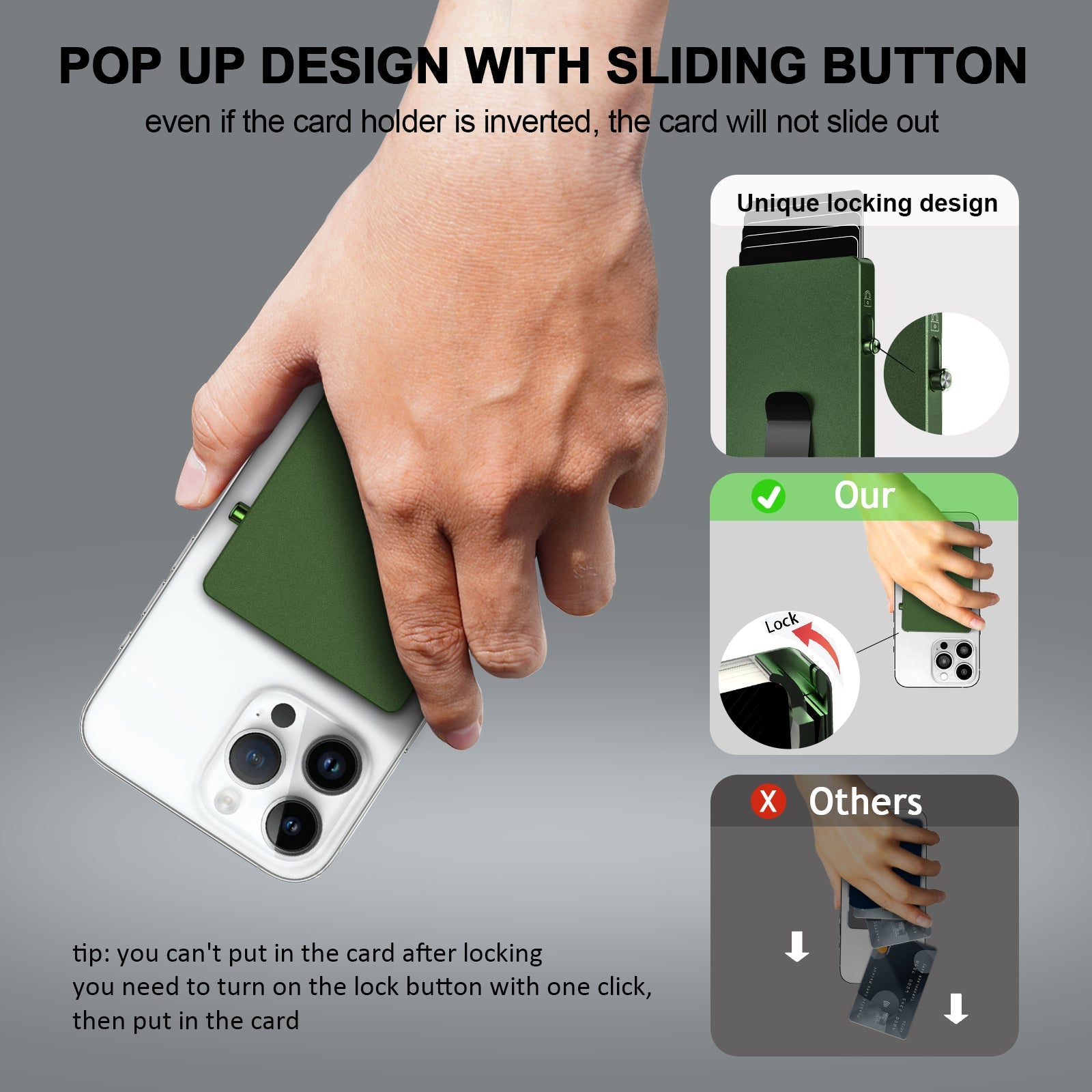 Porte-Carte Aluminium MagSafe avec Pince à Billets Pop-Up RFID