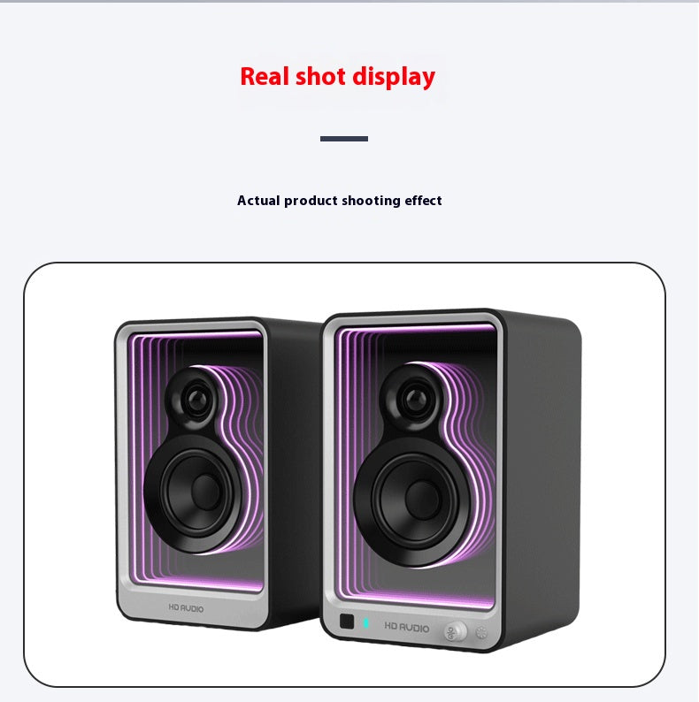 Enceintes PC HIFI 2.0 – 50W, Bluetooth, Optique, HDMI ARC, USB – Éclairage RGB