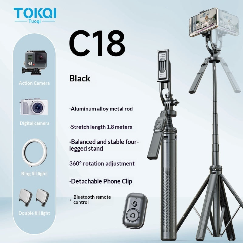 Perche Selfie Gimbal Stabilisé C17 – Suivi Visage IA, Bluetooth & Mode Auto Complet