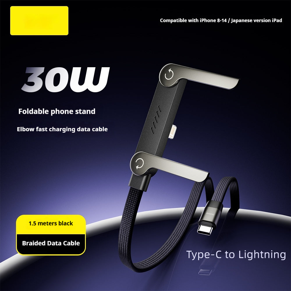 Câble 2-en-1 avec Support Téléphone Intégré – Charge Rapide 240W USB-C