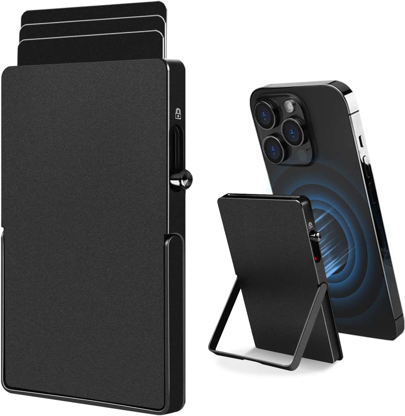 Porte-Carte MagSafe Ultra-Fin avec Support Réglable RFID