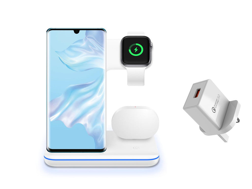 Chargeur Sans Fil 3 en 1 – Smartphone, Apple Watch & AirPods