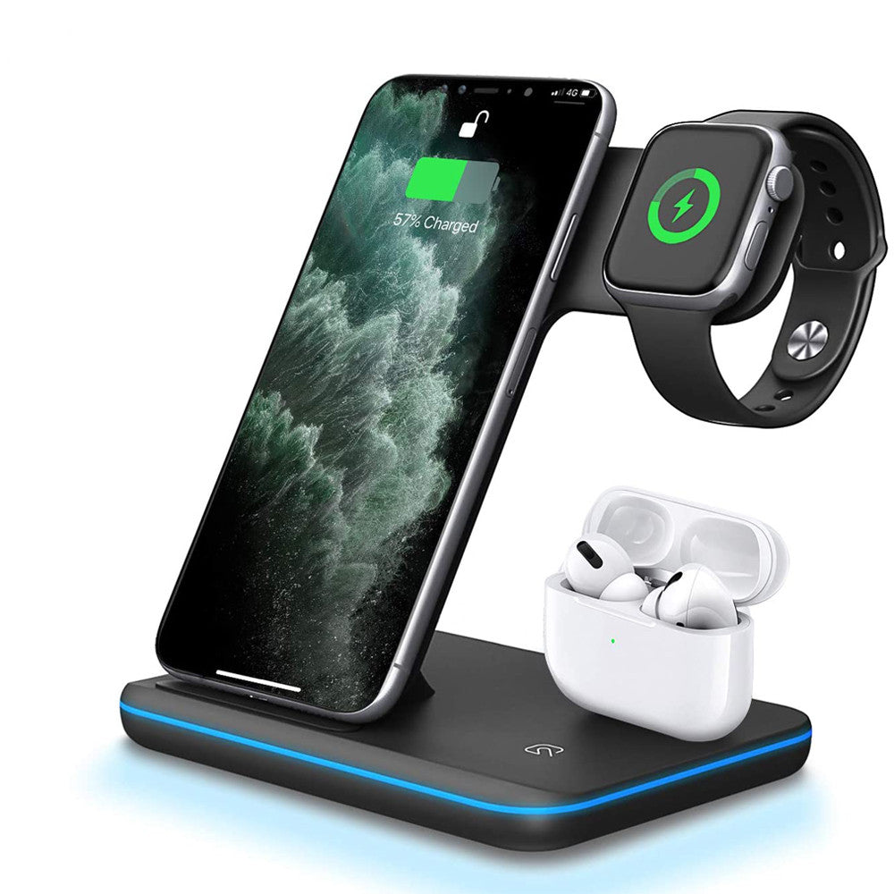 Chargeur Sans Fil 3 en 1 – Smartphone, Apple Watch & AirPods