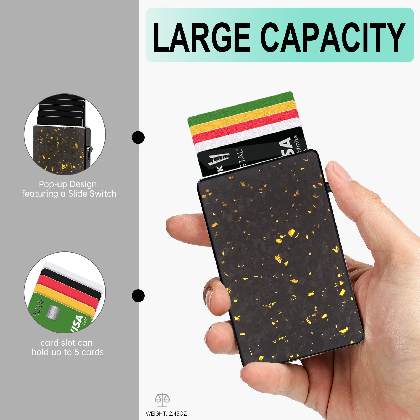 Portefeuille Fibre de Carbone avec Support AirTag