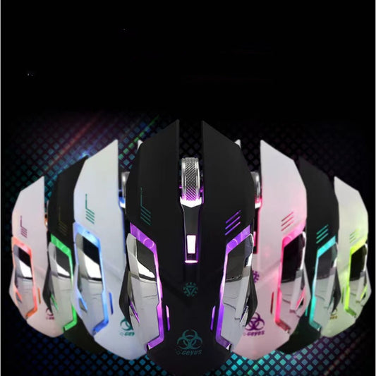 Souris Gaming Sans Fil Rechargeable – Silencieuse, Lumineuse & Universelle
