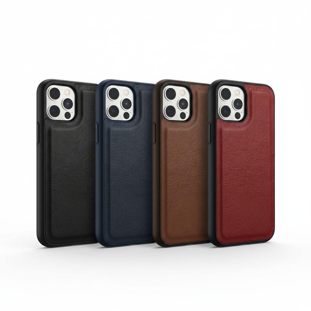 Coque iPhone Cuir Véritable Luxe — Hero Shot