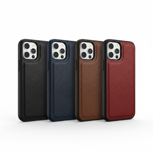 Coque iPhone Cuir Véritable Luxe — Hero Shot