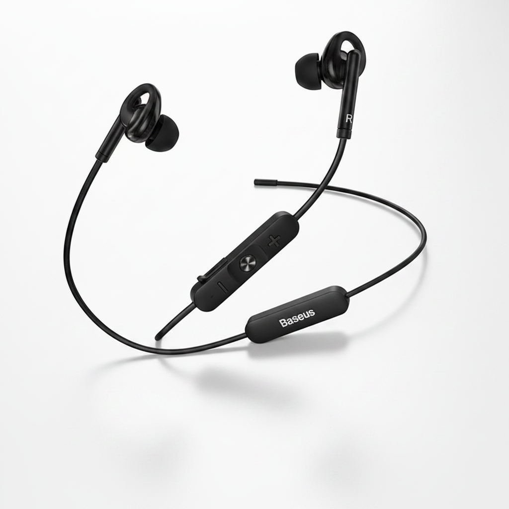 Écouteurs Baseus Encok S30 — posés sur bureau