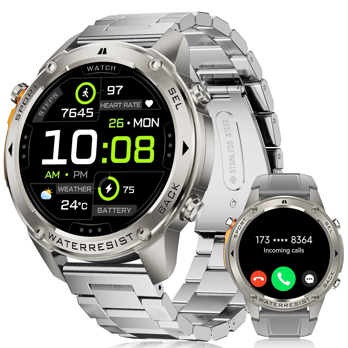 Smartwatch AMOLED GPS – Étanche, Appels Bluetooth & Suivi Santé | nexzo