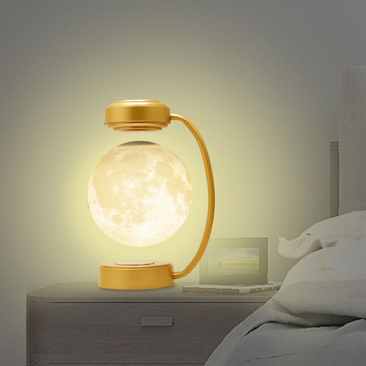 Lampe Lune Lévitation Magnétique 3D LED – Rotation Flottante, Lumière Trichrome, Déco Premium