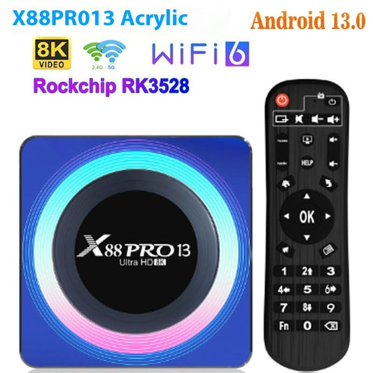 Box Android TV X88PRO 13 – Processeur RK3528, 4Go RAM, 64Go, Bluetooth