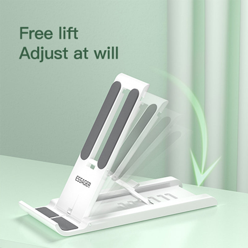 Support Bureau Smartphone & Tablette Pliable – 6 Angles Réglables, Universel jusqu'à 12"