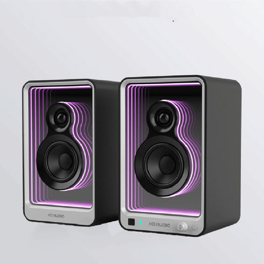 Enceintes PC HIFI 2.0 – 50W, Bluetooth, Optique, HDMI ARC, USB – Éclairage RGB