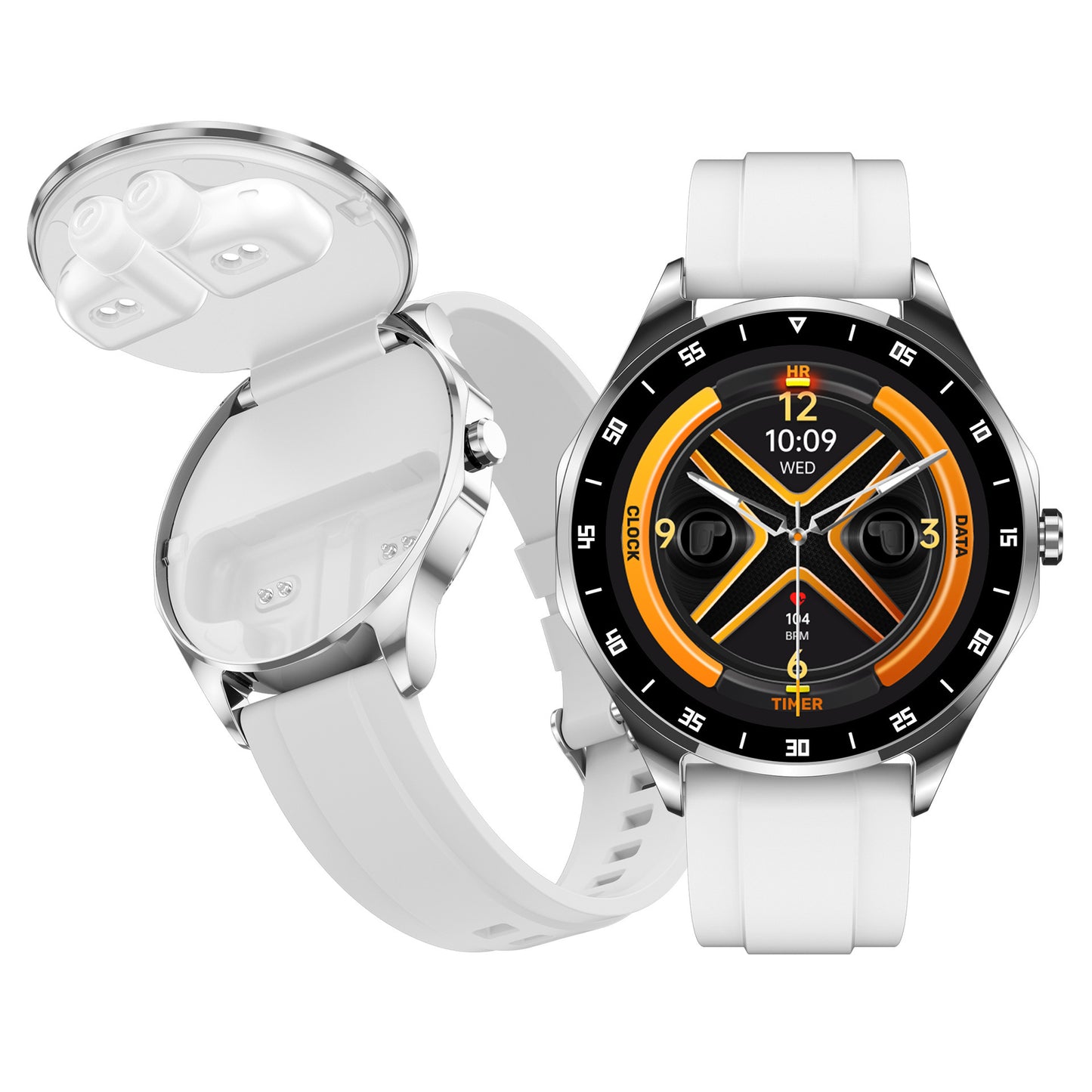 Bundle Smartwatch 2-en-1 avec Écouteurs Bluetooth – Écran IPS & Suivi Santé