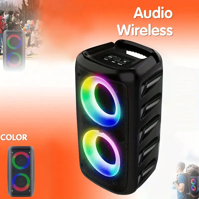 Enceinte Bluetooth Karaoké – Boombox Portable avec Jeux de Lumières LED, TWS & Subwoofer