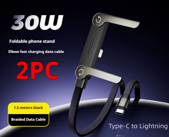 Câble 2-en-1 avec Support Téléphone Intégré – Charge Rapide 240W USB-C