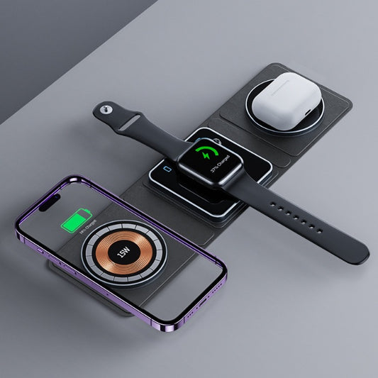 Station de Charge Sans Fil 3-en-1 Magnétique Pliable – iPhone, Apple Watch & AirPods